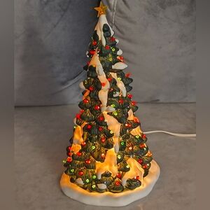 VINTAGE 1995 LEMAX DICKENSVALE HAND-PAINTED PORCELAIN LIGHTED CHRISTMAS TREE 🎄